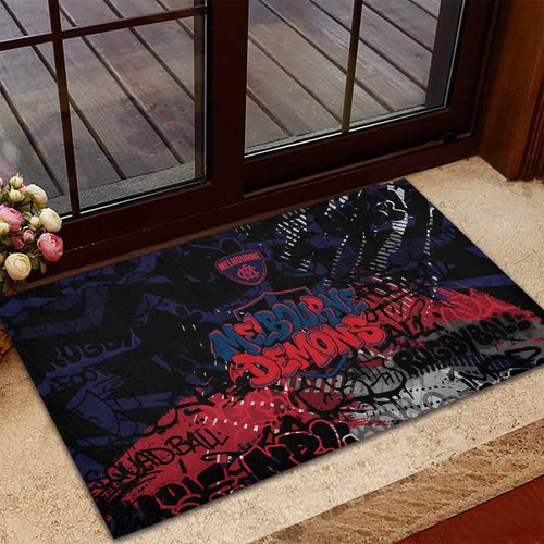 Melbourne Demons Rubber Doormat Urban Graffiti Street Art - Bold Abstract Spray Paint