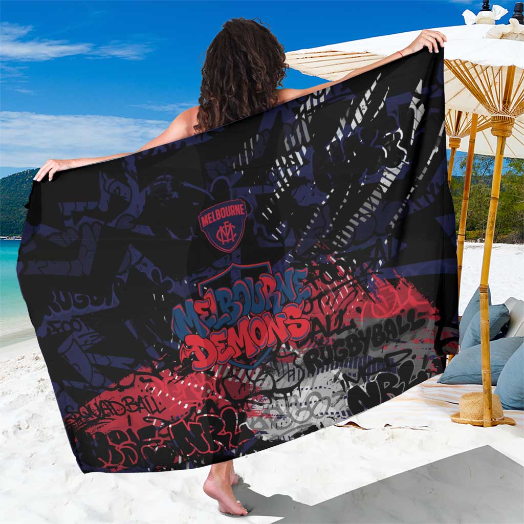 Melbourne Demons Sarong Urban Graffiti Street Art - Bold Abstract Spray Paint