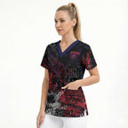 Melbourne Demons Scrub Top Urban Graffiti Street Art - Bold Abstract Spray Paint
