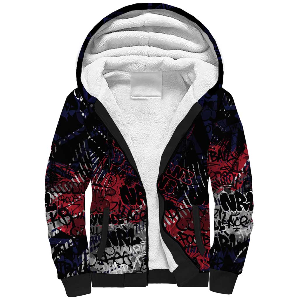 Melbourne Demons Sherpa Hoodie Urban Graffiti Street Art - Bold Abstract Spray Paint