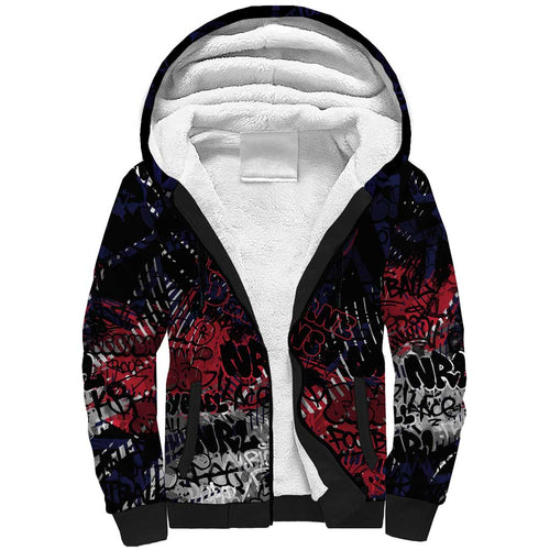 Melbourne Demons Sherpa Hoodie Urban Graffiti Street Art - Bold Abstract Spray Paint