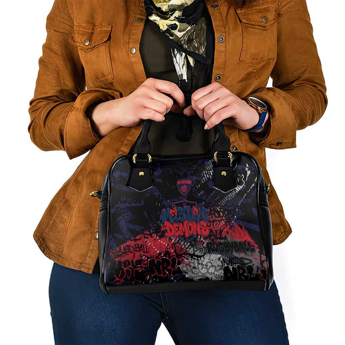 Melbourne Demons Shoulder Handbag Urban Graffiti Street Art - Bold Abstract Spray Paint
