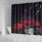 Melbourne Demons Shower Curtain Urban Graffiti Street Art - Bold Abstract Spray Paint