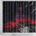 Melbourne Demons Shower Curtain Urban Graffiti Street Art - Bold Abstract Spray Paint