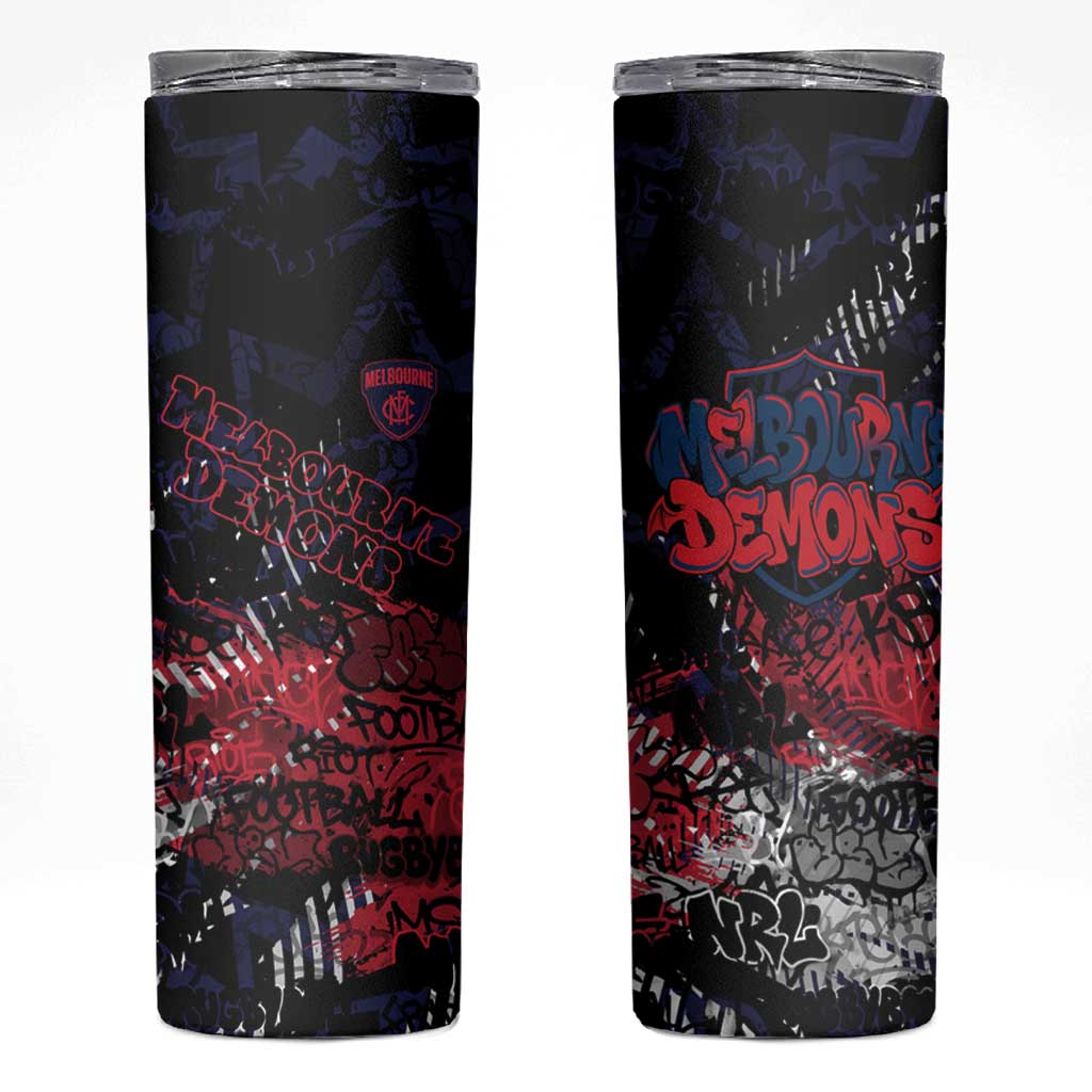 Melbourne Demons Skinny Tumbler Urban Graffiti Street Art - Bold Abstract Spray Paint