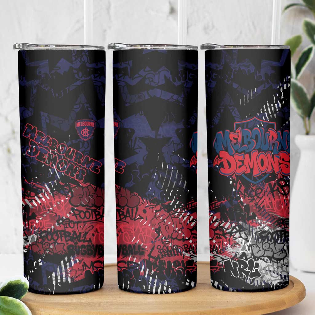Melbourne Demons Skinny Tumbler Urban Graffiti Street Art - Bold Abstract Spray Paint