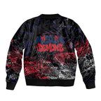 Melbourne Demons Sleeve Zip Bomber Jacket Urban Graffiti Street Art - Bold Abstract Spray Paint