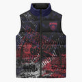 Melbourne Demons Sleeveless Puffer Jacket Urban Graffiti Street Art - Bold Abstract Spray Paint
