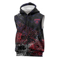 Melbourne Demons Sleeveless Zip Hoodie Urban Graffiti Street Art - Bold Abstract Spray Paint