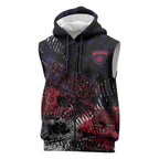Melbourne Demons Sleeveless Zip Hoodie Urban Graffiti Street Art - Bold Abstract Spray Paint