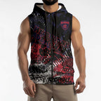 Melbourne Demons Sleeveless Zip Hoodie Urban Graffiti Street Art - Bold Abstract Spray Paint