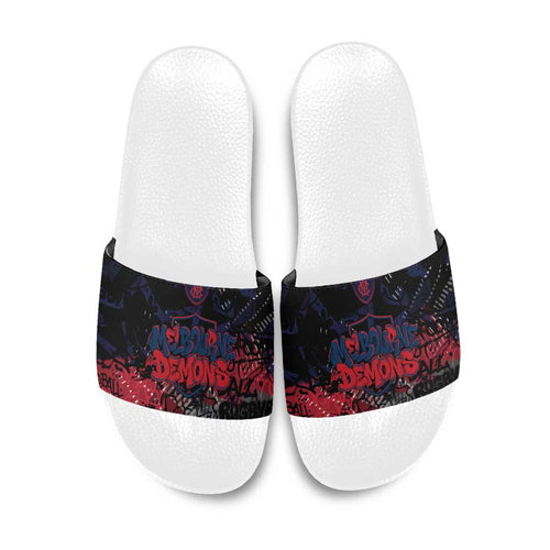 Melbourne Demons Slide Sandals Urban Graffiti Street Art - Bold Abstract Spray Paint
