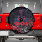 Melbourne Demons Spare Tire Cover Urban Graffiti Street Art - Bold Abstract Spray Paint