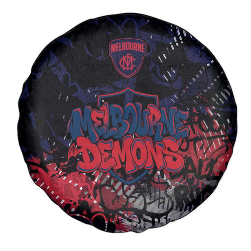 Melbourne Demons Spare Tire Cover Urban Graffiti Street Art - Bold Abstract Spray Paint