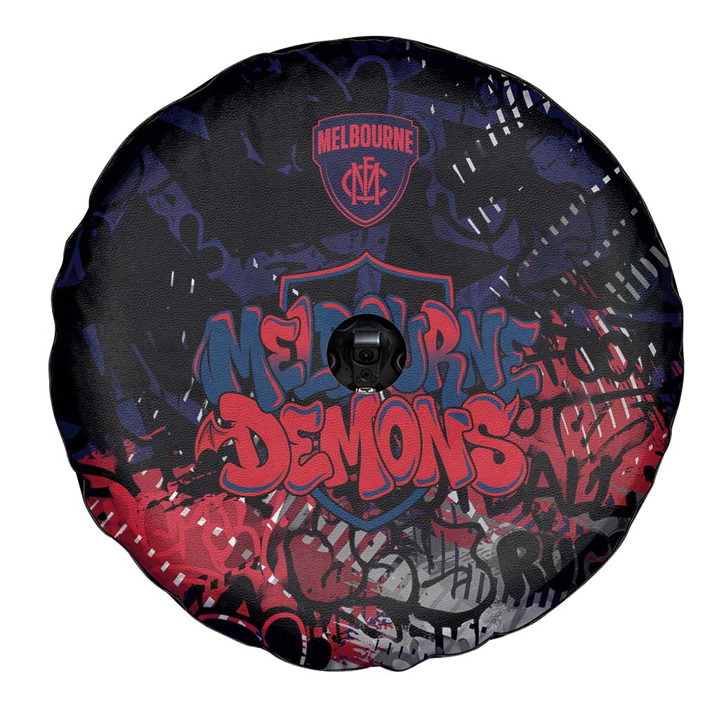 Melbourne Demons Spare Tire Cover Urban Graffiti Street Art - Bold Abstract Spray Paint