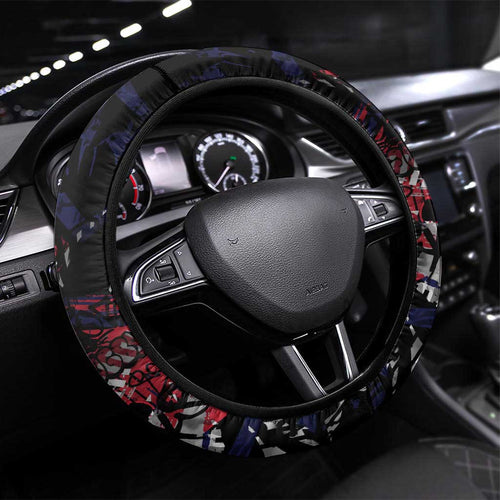 Melbourne Demons Steering Wheel Cover Urban Graffiti Street Art - Bold Abstract Spray Paint