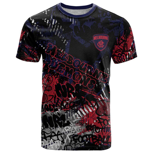 Melbourne Demons T Shirt Urban Graffiti Street Art - Bold Abstract Spray Paint