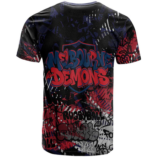Melbourne Demons T Shirt Urban Graffiti Street Art - Bold Abstract Spray Paint