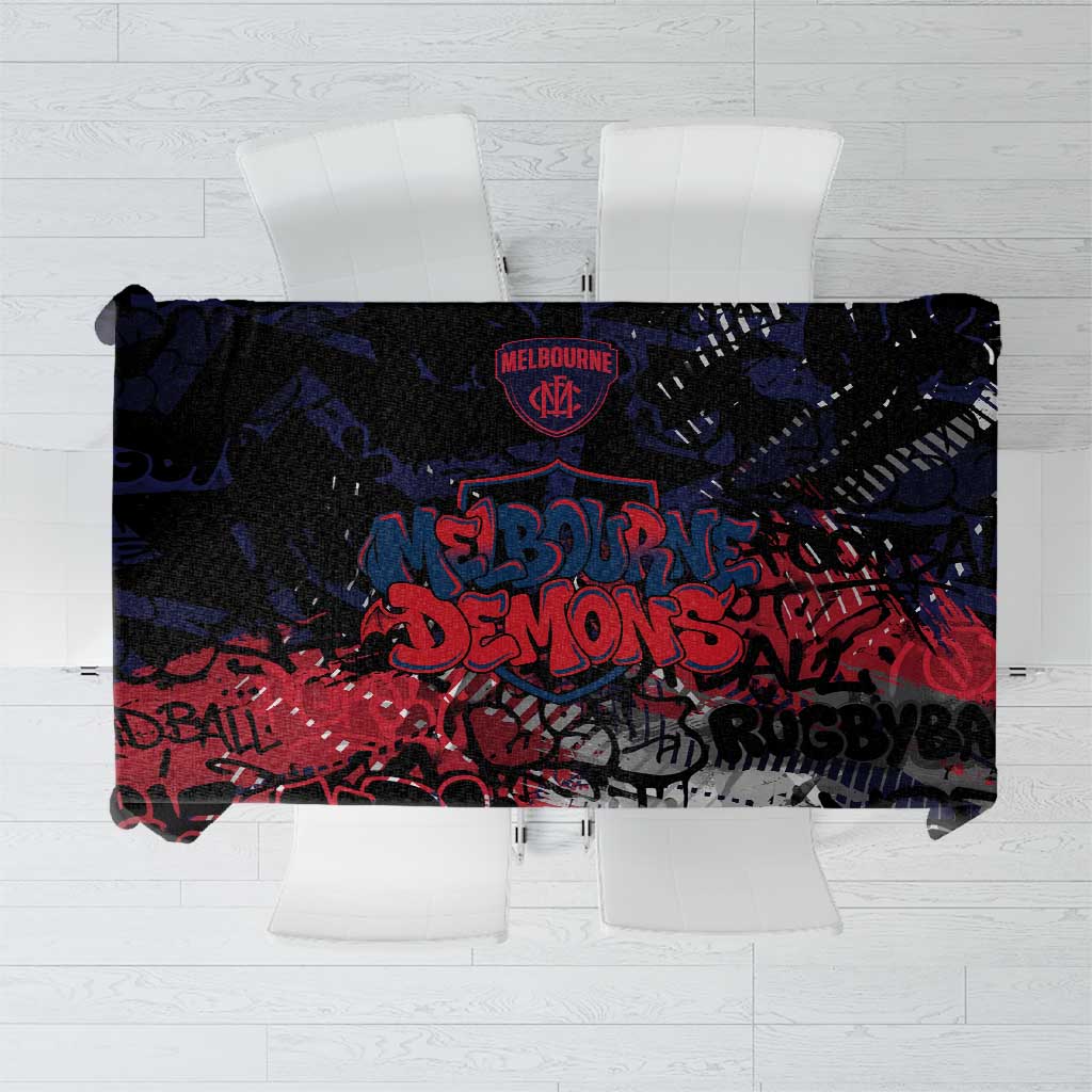 Melbourne Demons Tablecloth Urban Graffiti Street Art - Bold Abstract Spray Paint