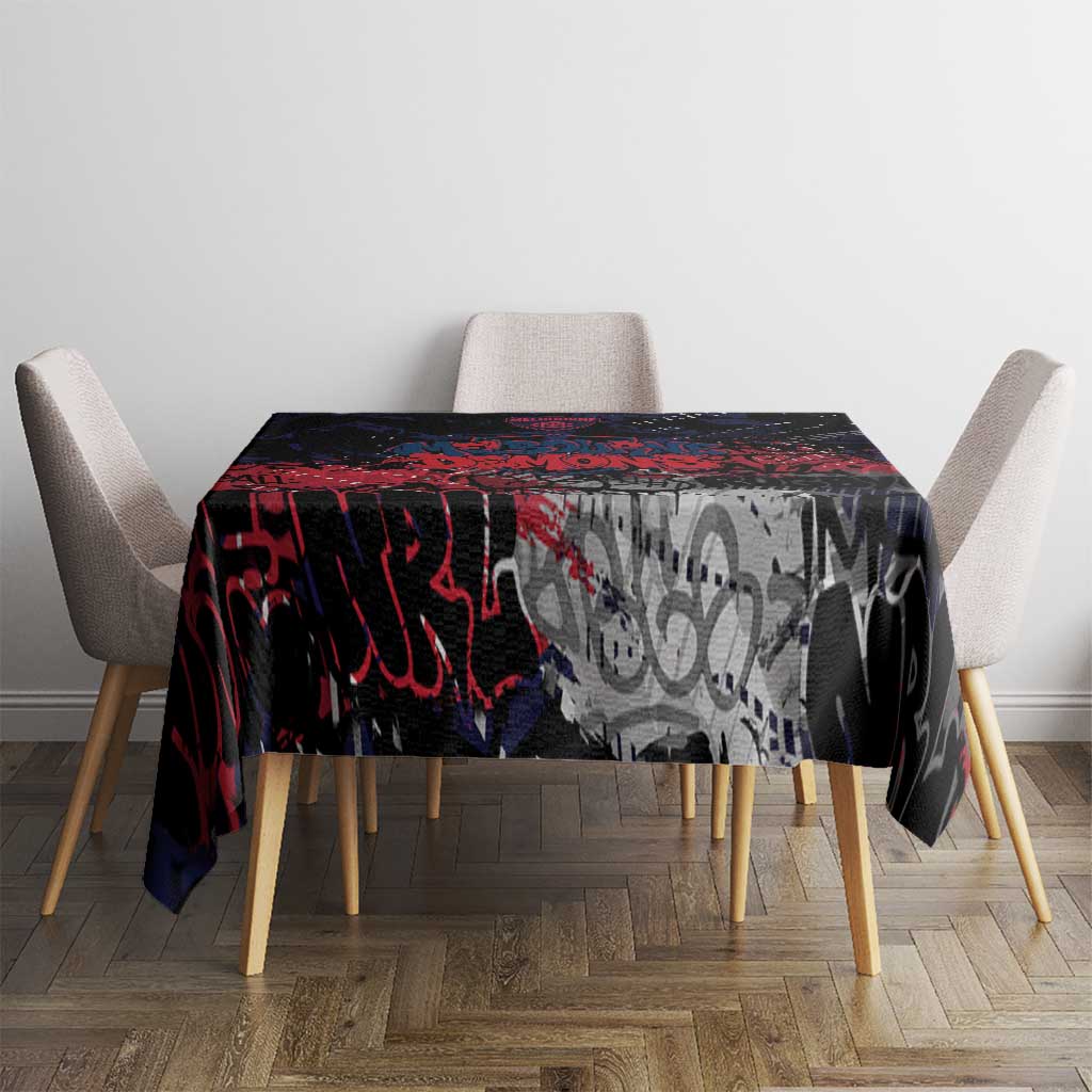 Melbourne Demons Tablecloth Urban Graffiti Street Art - Bold Abstract Spray Paint