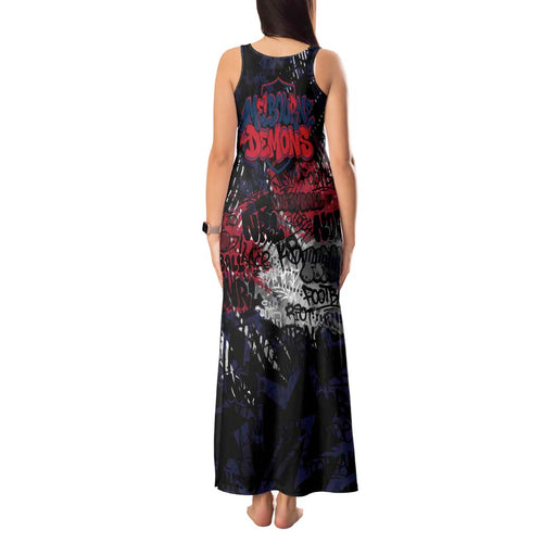 Melbourne Demons Tank Maxi Dress Urban Graffiti Street Art - Bold Abstract Spray Paint