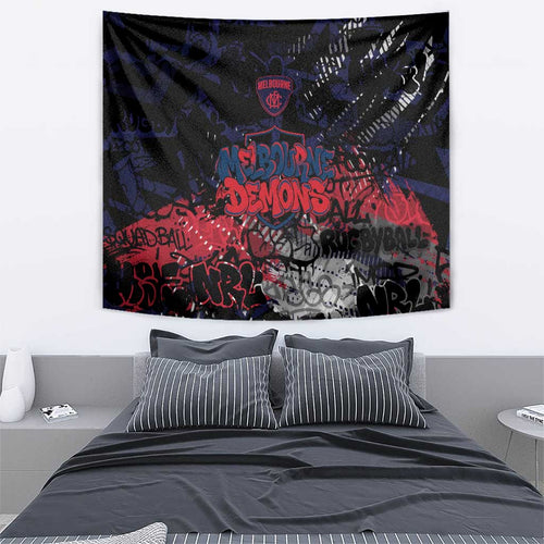 Melbourne Demons Tapestry Urban Graffiti Street Art - Bold Abstract Spray Paint