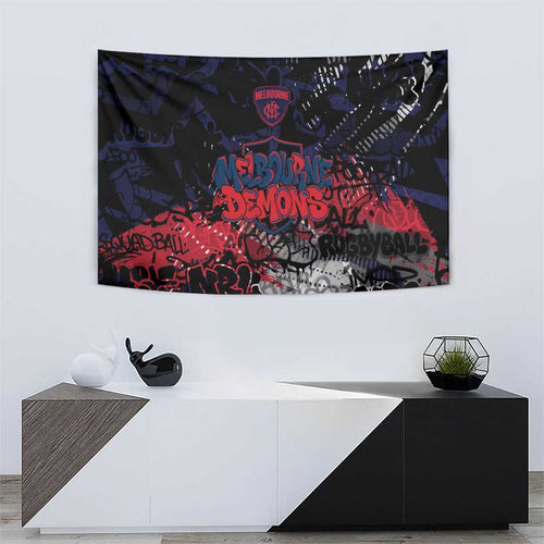 Melbourne Demons Tapestry Urban Graffiti Street Art - Bold Abstract Spray Paint