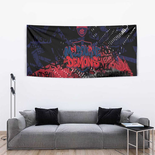 Melbourne Demons Tapestry Urban Graffiti Street Art - Bold Abstract Spray Paint