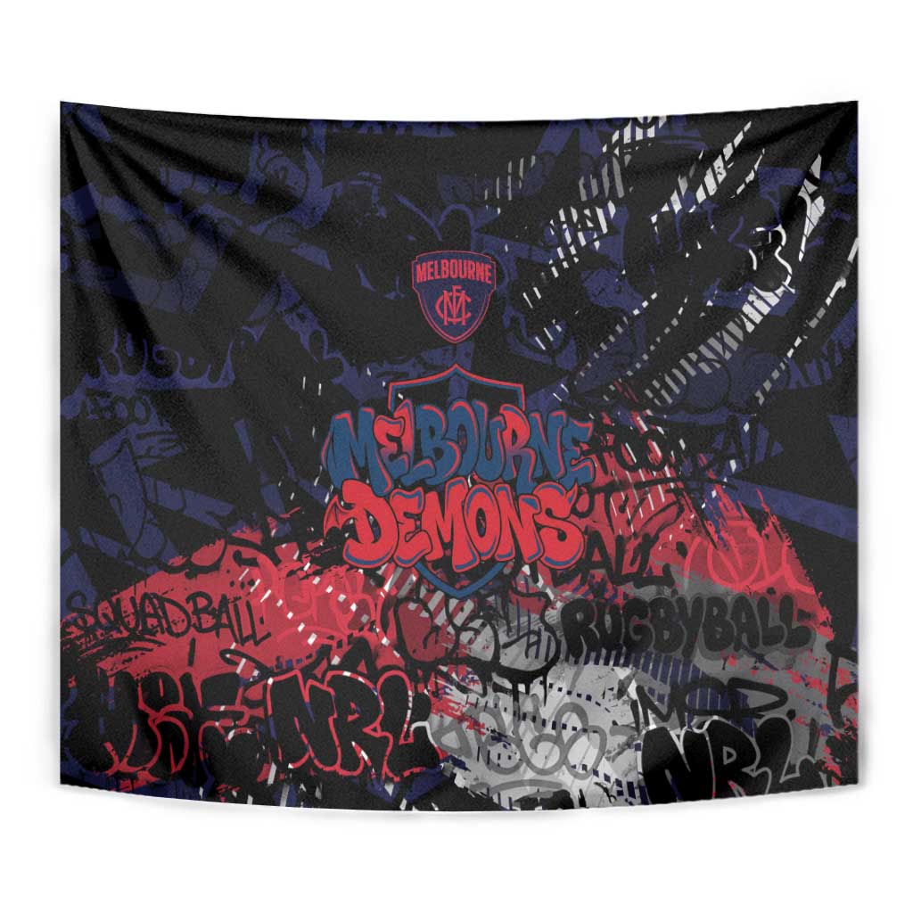 Melbourne Demons Tapestry Urban Graffiti Street Art - Bold Abstract Spray Paint
