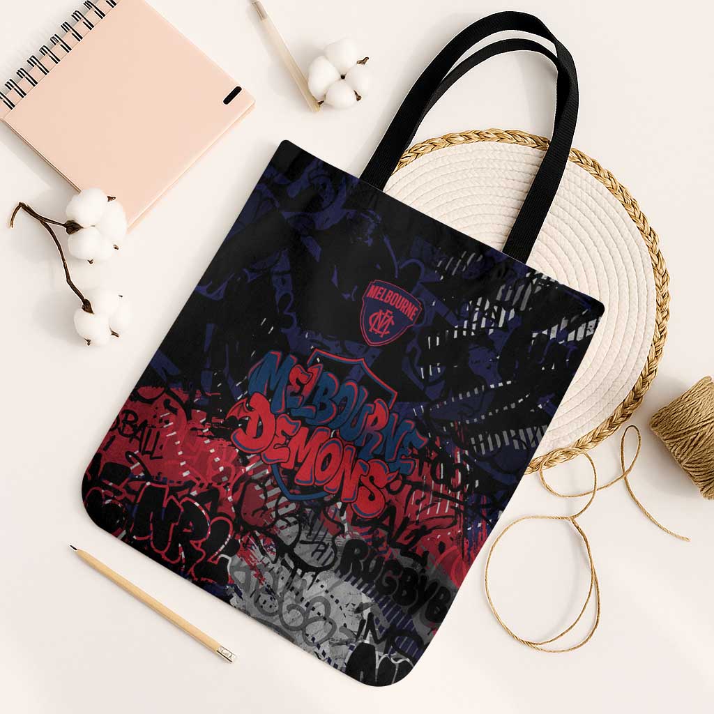 Melbourne Demons Tote Bag Urban Graffiti Street Art - Bold Abstract Spray Paint