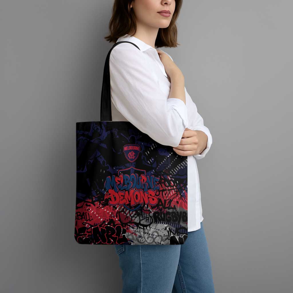 Melbourne Demons Tote Bag Urban Graffiti Street Art - Bold Abstract Spray Paint
