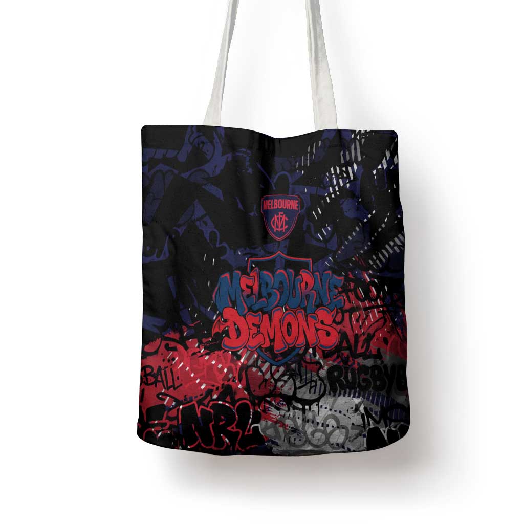 Melbourne Demons Tote Bag Urban Graffiti Street Art - Bold Abstract Spray Paint