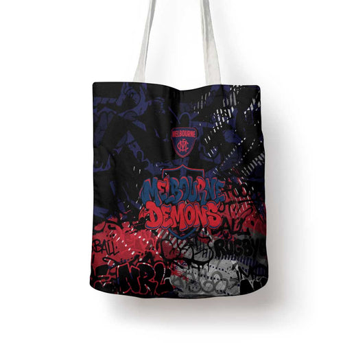 Melbourne Demons Tote Bag Urban Graffiti Street Art - Bold Abstract Spray Paint