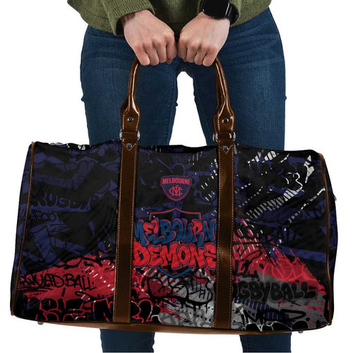 Melbourne Demons Travel Bag Urban Graffiti Street Art - Bold Abstract Spray Paint