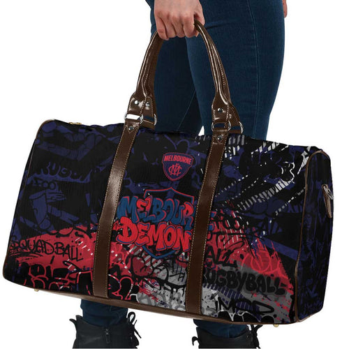 Melbourne Demons Travel Bag Urban Graffiti Street Art - Bold Abstract Spray Paint