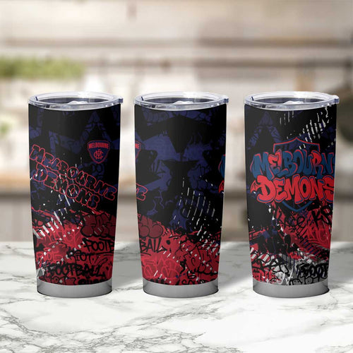 Melbourne Demons Tumbler Cup Urban Graffiti Street Art - Bold Abstract Spray Paint