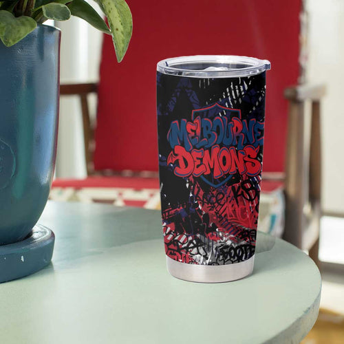 Melbourne Demons Tumbler Cup Urban Graffiti Street Art - Bold Abstract Spray Paint