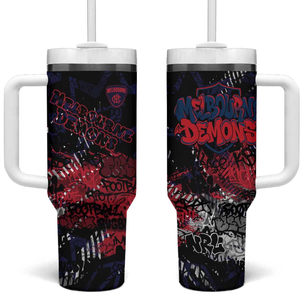 Melbourne Demons Tumbler With Handle Urban Graffiti Street Art - Bold Abstract Spray Paint