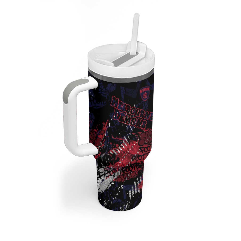 Melbourne Demons Tumbler With Handle Urban Graffiti Street Art - Bold Abstract Spray Paint