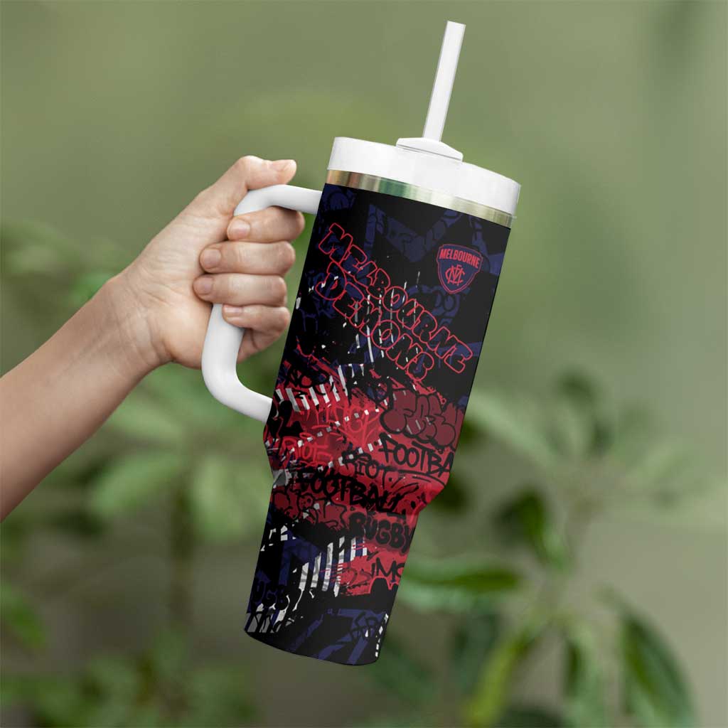 Melbourne Demons Tumbler With Handle Urban Graffiti Street Art - Bold Abstract Spray Paint