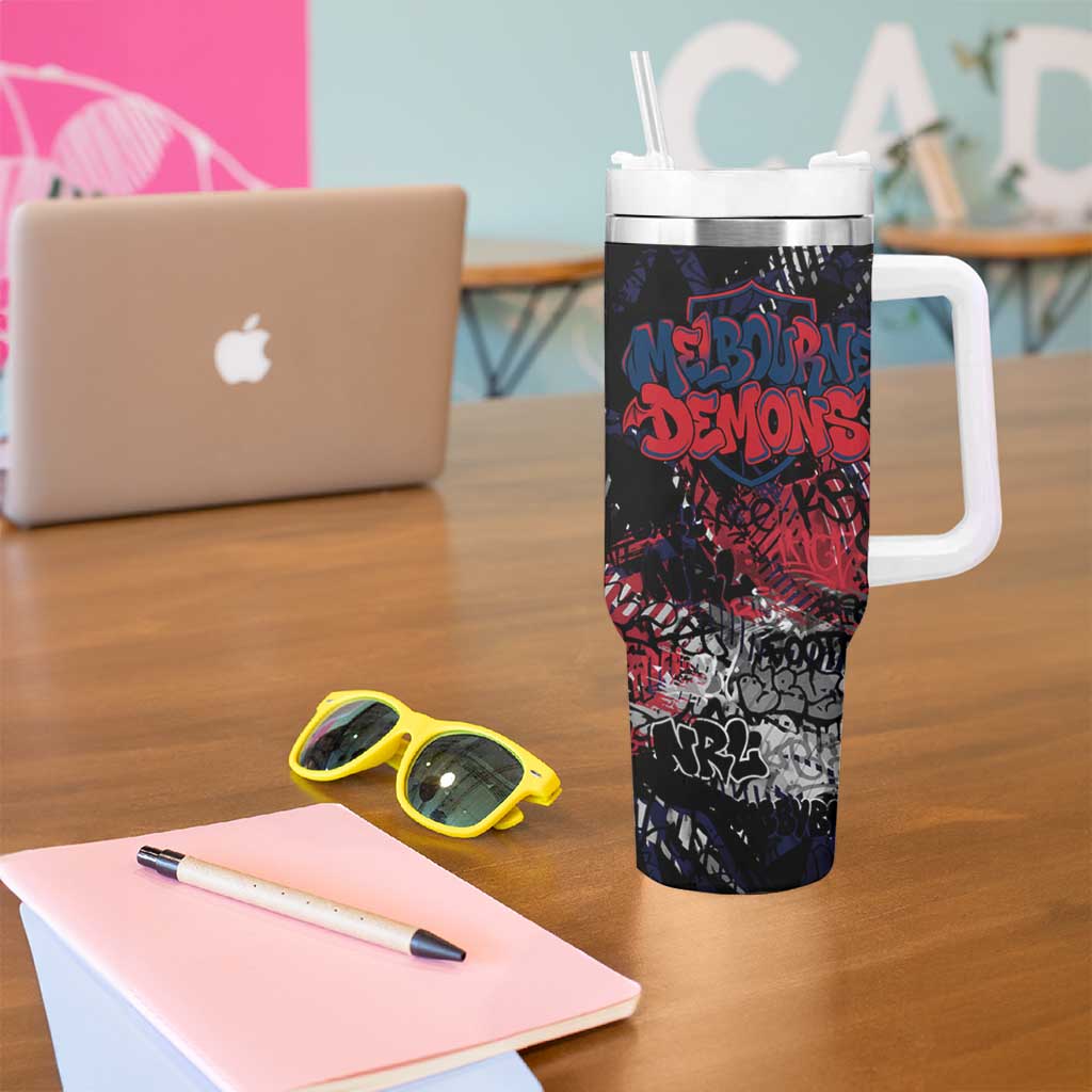 Melbourne Demons Tumbler With Handle Urban Graffiti Street Art - Bold Abstract Spray Paint