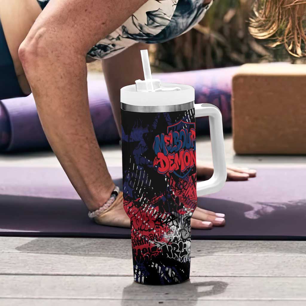 Melbourne Demons Tumbler With Handle Urban Graffiti Street Art - Bold Abstract Spray Paint