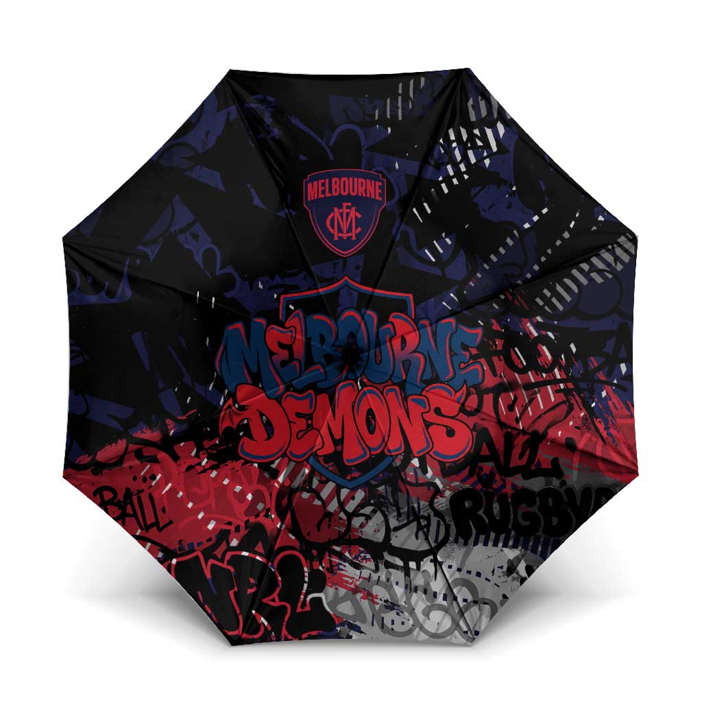 Melbourne Demons Umbrella Urban Graffiti Street Art - Bold Abstract Spray Paint