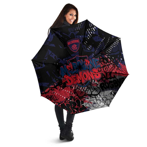 Melbourne Demons Umbrella Urban Graffiti Street Art - Bold Abstract Spray Paint
