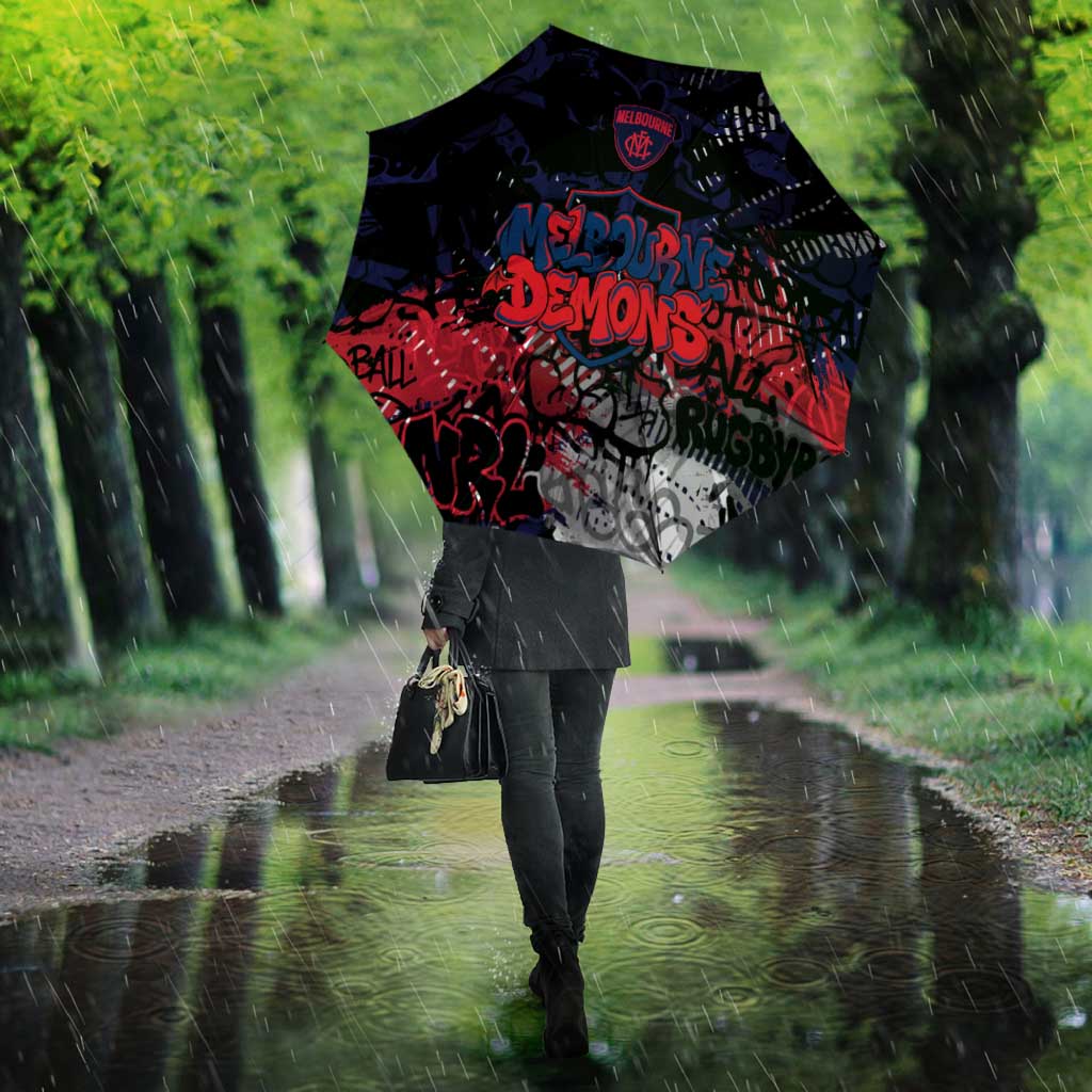 Melbourne Demons Umbrella Urban Graffiti Street Art - Bold Abstract Spray Paint
