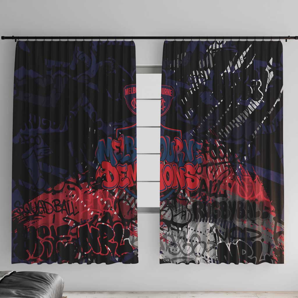 Melbourne Demons Window Curtain Urban Graffiti Street Art - Bold Abstract Spray Paint