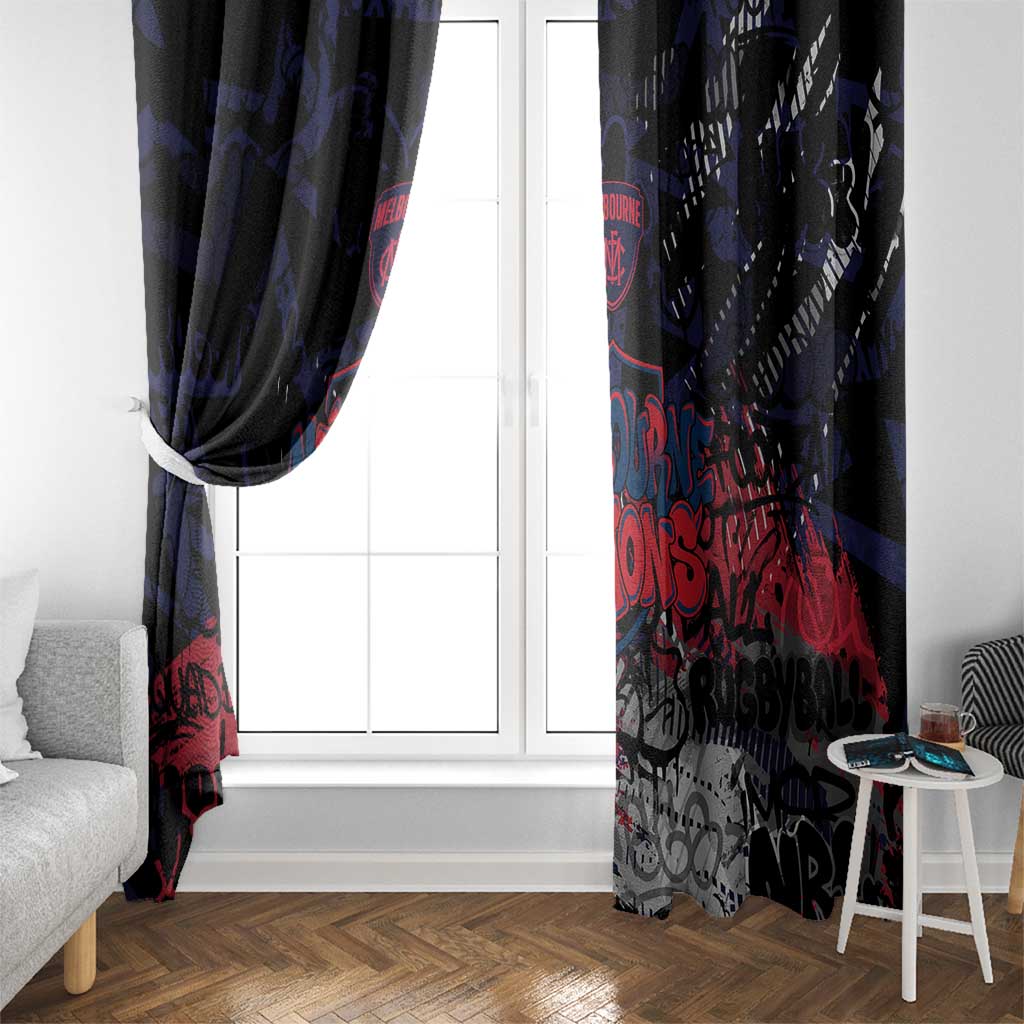 Melbourne Demons Window Curtain Urban Graffiti Street Art - Bold Abstract Spray Paint
