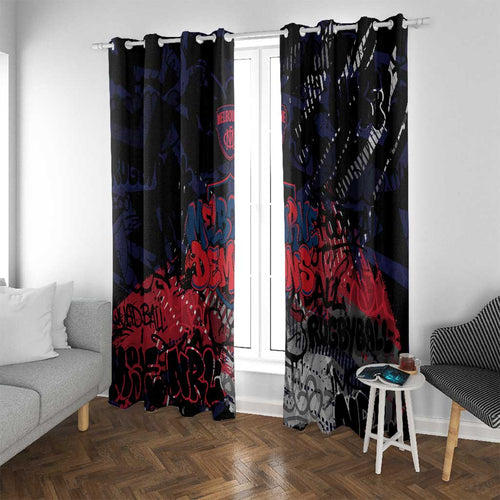 Melbourne Demons Window Curtain Urban Graffiti Street Art - Bold Abstract Spray Paint