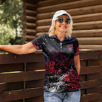 Melbourne Demons Women Polo Shirt Urban Graffiti Street Art - Bold Abstract Spray Paint