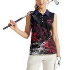 Melbourne Demons Women Sleeveless Polo Shirt Urban Graffiti Street Art - Bold Abstract Spray Paint